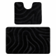 Dvojdielny kúpeľňový set koberec SUPREME WAVES, vlny, protišmykový, mäkký - čierny