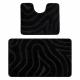 Set da bagno due pezzi tappeto SUPREME WAVES, antiscivolo, morbido - nero