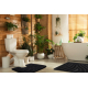 Set da bagno due pezzi tappeto SUPREME WAVES, antiscivolo, morbido - nero