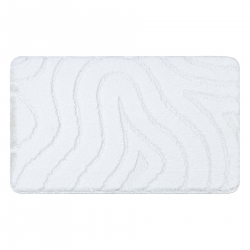 Koupelnový koberec SUPREME WAVES, vlny, protiskluzový, měkký - bílá