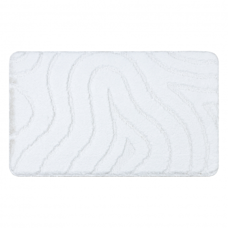 Koupelnový koberec SUPREME WAVES, vlny, protiskluzový, měkký - bílá