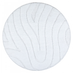 Koupelnový koberec SUPREME kruh WAVES, vlny, protiskluzový, měkký - bílá