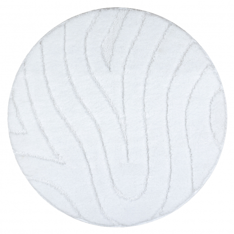 Kúpelňový koberec SUPREME kruh WAVES, vlny, protišmykový, mäkký - biela