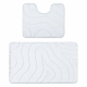 Set da bagno due pezzi tappeto SUPREME WAVES, antiscivolo, morbido - bianco