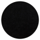 Alfombra BUENOS circulo 6649 shaggy liso, de un solo color negro