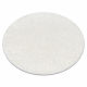 Tæppe BUENOS cirkel 7001 shaggy almindelig, ensfarvet hvid