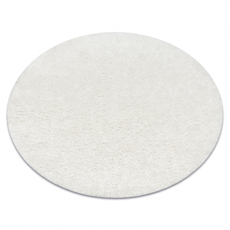 Teppich BUENOS Kreis 7001 shaggy schlicht, einfarbig weiß