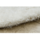 Alfombra BUENOS circulo 7001 shaggy liso, de un solo color blanco