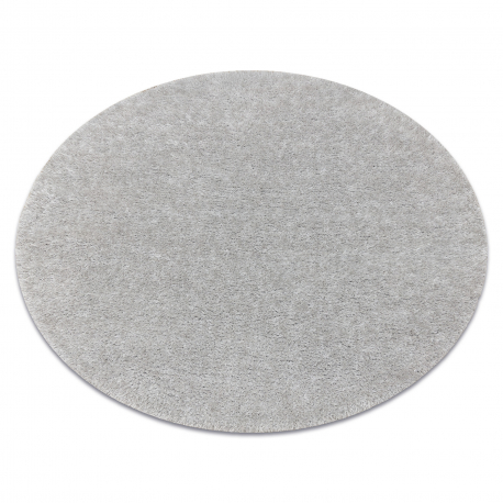 Килим BUENOS кръг 7005 shaggy обикновен, едноцветен сребърен