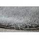 Alfombra BUENOS circulo 7005 shaggy liso, de un solo color plata