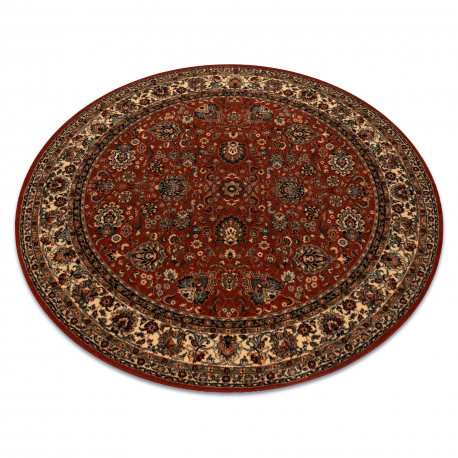 Wool carpet KASHQAI 4362 200 circle ornament claret / beige