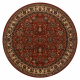 вълнен килим KASHQAI 4362 200 кръг украшение бордо / бежов