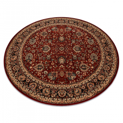 Koberec okrúhly KASHQAI 4362 300 ornament vin roșu / čierny