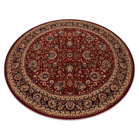 Tapete de lã KASHQAI 4362 300 cercle ornamento bordó / preto
