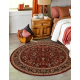 Wool carpet KASHQAI 4362 300 circle ornament claret / black