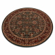 Wollen tapijt KASHQAI 4362 400 cirkel ornament groen / bordeaux rode kleur