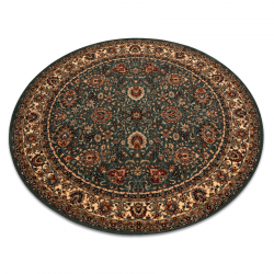 Tapis en laine KASHQAI 4362 410 cercle ornement vert / beige