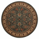 Wollen tapijt KASHQAI 4362 410 cirkel ornament groen / beige