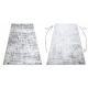 Tapete MEFE moderno 8722 Linhas vintage - Structural dois níveis de lã cinza cinzento / branco