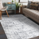 модерен MEFE килим 8722 линии vintage - structural две нива на руно сив / бял