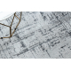 Paklājs MEFE moderns 8722 Līnijas vintage mazgāts, struktūra - divi sariņu līmeņi pelēks / balta