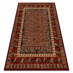 Tapis en laine KASHQAI 4301 300 oriental, cadre terre cuite / vert