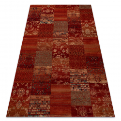 Alfombra de lana KASHQAI 4327 300 Patchwork burdeos