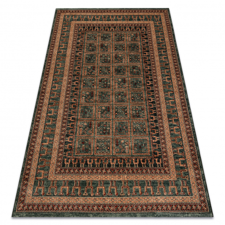 Tapis en laine KASHQAI 4349 400 oriental, cadre vert