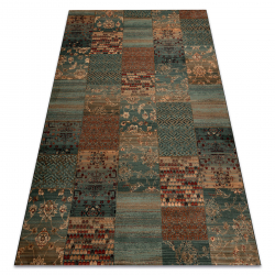 Vilnonis kilimas KASHQAI 4327 400 Patchwork žalia