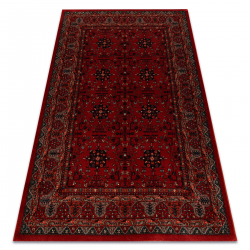 Tapis en laine KASHQAI 4302 300 Fleurs, cadre bordeaux