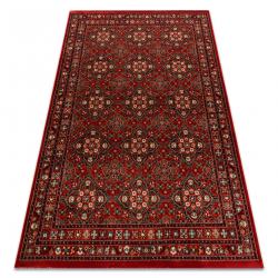 Tapis en laine KASHQAI 4372 300 Fleurs, cadre bordeaux