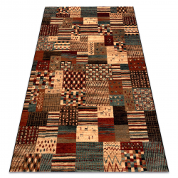 Tapis en laine KASHQAI 4353 990 Patchwork terre cuite / beige