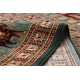 Tapis en laine KASHQAI 4301 401 oriental, cadre vert / terre cuite