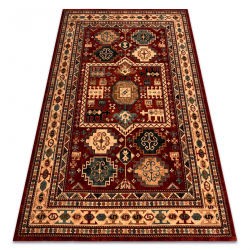 Wool carpet KASHQAI 4306 300 oriental, frame terracotta / beige