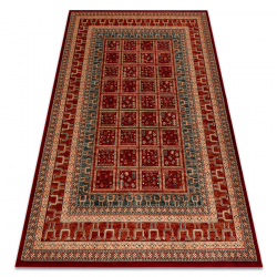 Tapis en laine KASHQAI 4349 300 oriental, cadre terre cuite / vert