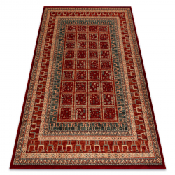 Wollen tapijt KASHQAI 4349 300 oosters, kader terracotta / groen