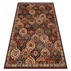 Tapis en laine KASHQAI 4373 300 oriental, treillis beige / bordeaux