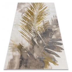 BLISS Z216AZ137 alfombra crema / dorado - Hojas de palma, moderna, estructural