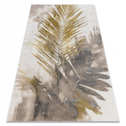 Tapis BLISS Z216AZ137 crème / doré - Feuilles de palmier, moderne, structurel