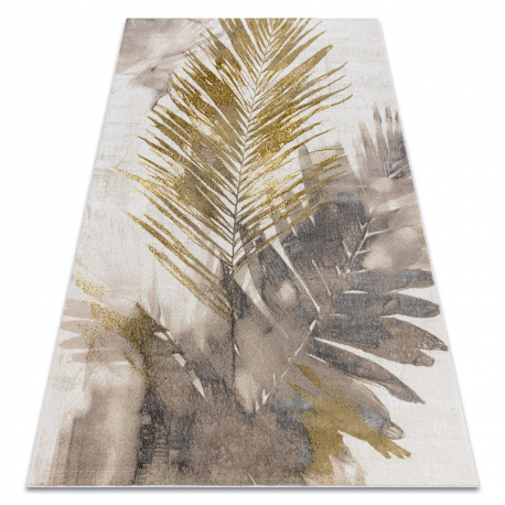 BLISS Z216AZ137 carpet cream / gold - Palm leaves, modern, structural