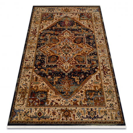 Tappeto KESHAN frange, Ornamento, telaio orientale 2886/53511 beige / blu scuro