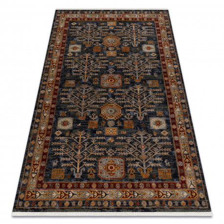 Tappeto KESHAN frange Telaio orientale 6174/53511 blu scuro / chiaretto