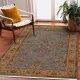 Tapis en laine KESHAN franges, Cadre oriental 7875/53544 beige / bleu