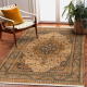 Tapis KESHAN franges, Ornement, cadre oriental 8995/53565 beige / bleu