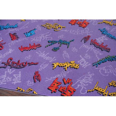 Carpet wall-to-wall GRAFFITI purple