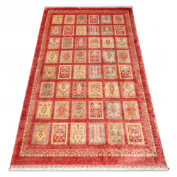 HERIZ A0985A carpet Oriental, frame burgundy - bamboo yarn, exclusive, stylish