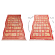 HERIZ A0985A Teppich Orientalisch, Rahmen burgund - Bambusgarn, exklusiv, stilvoll
