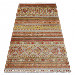 Alfombra HERIZ A0986B Oriental beige / burdeos - hilo de bambú, exclusiva, elegante