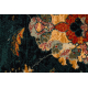 вълнен килим POLONIA Abrash ориенталски, цветя тъмносиньо