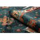 Wool carpet POLONIA Abrash oriental, flowers navy blue